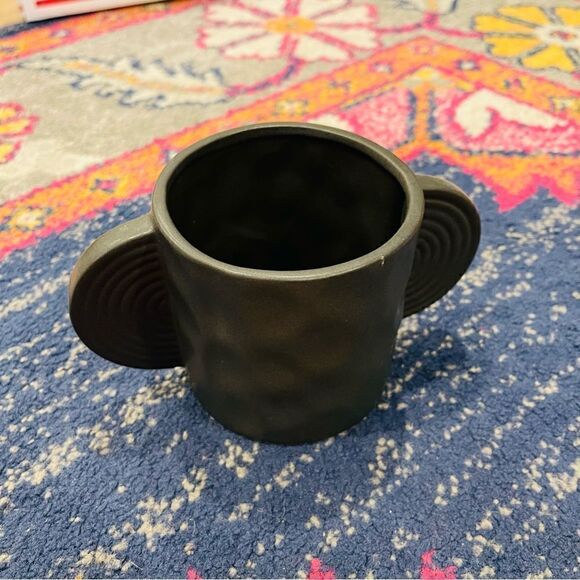 NWOT Francesca’s Black Boho Ceramic Pot/ Holder - Picture 1 of 3
